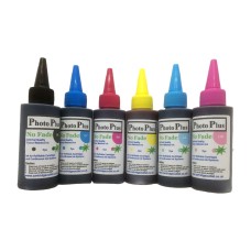 6 x 100ml Bottles of Canon Compatible Archival CMYKCLLM Dye Ink.
