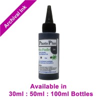 PhotoPlus Black Archival Dye Ink Compatible with HP printers - 30ml, 50ml & 100m.