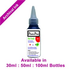PhotoPlus Red Archival Dye Ink Compatible with Canon printers - 30ml, 50ml & 100ml