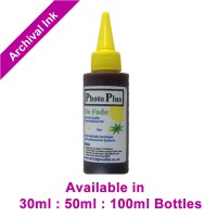 PhotoPlus Yellow Archival Dye Ink Compatible with HP printers - 30ml, 50ml & 100ml.
