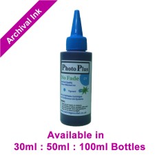 PhotoPlus Cyan Archival Pigment Ink Compatible with HP printers - 30ml, 50ml & 100ml.