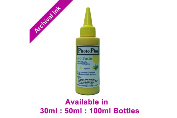 PhotoPlus Yellow Archival Pigment Ink Compatible with Epson printers - 30ml, 50ml, 100ml