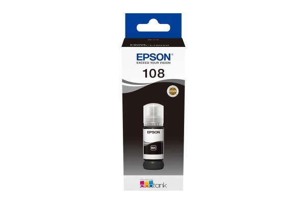 Epson 108 Black Bottle of Dye Ink - 70ml.