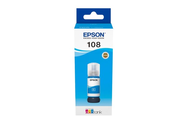 Epson 108 Cyan Bottle of Dye Ink - 70ml.