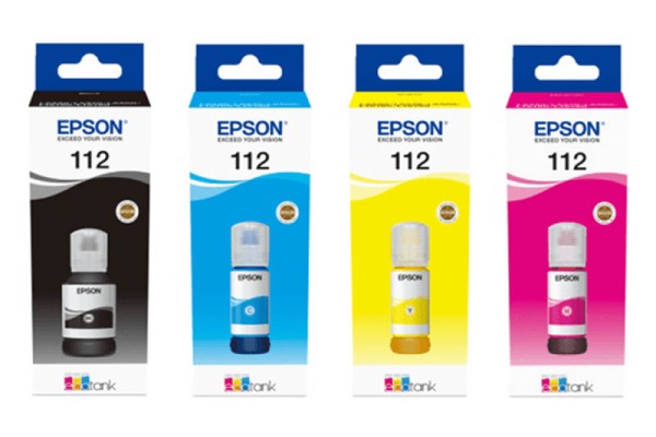 A Set of 4 Bottles of Epson112 Pigment Original Ink.