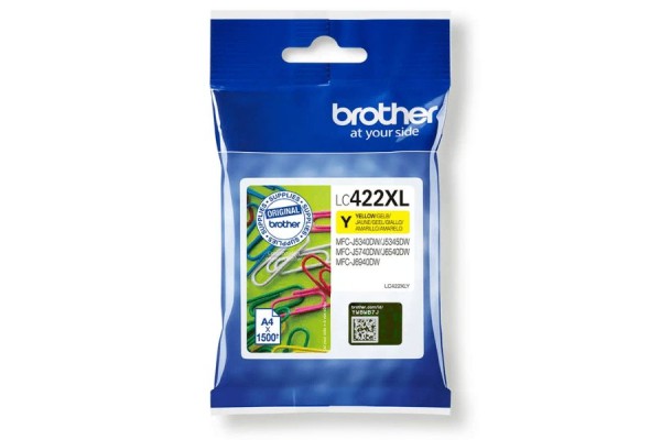 Genuine High Capacity XL Brother LC422XL Yellow Ink Cartridge.