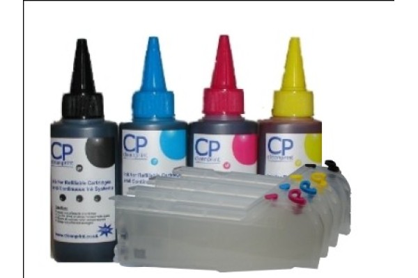 Brother Compatible LC970 LC1000 Extended Refillable Cartridges with 400ml of Universal Ink.