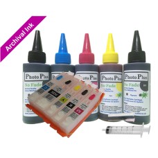 Refillable Cartridge Kit for Canon PGI-570-CLI-571, 5xCartridge Set with PhotoPlus Archival Ink.