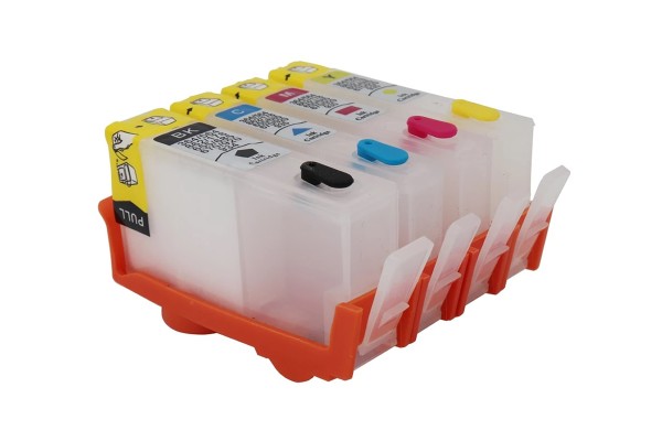 Refillable cartridge set For HP 364 - 4 Set Cartridges.