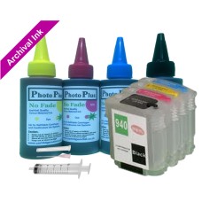 Refillable cartridge Kit for HP 940, 4 cartridge set with PhotoPlus Archival Ink.