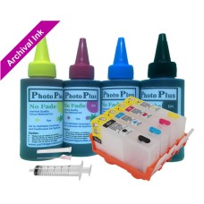 Refillable cartridge Kit for HP 920, 4 cartridge set with PhotoPlus Archival Ink.