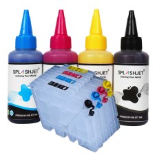 Refillable cartridge kit Compatible with Ricoh GC21 Cartridges with 400ml SplashJet Ink.